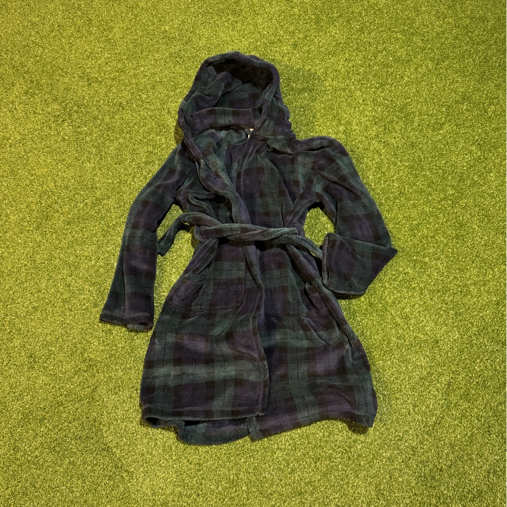 GAP Kids Hooded Plaid Robe